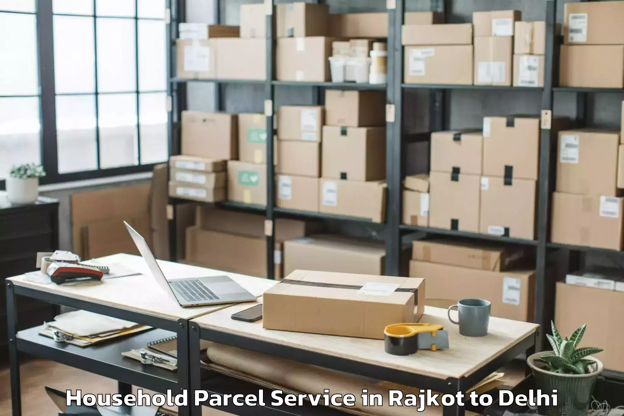 Get Rajkot to Indira Gandhi International Ai Household Parcel